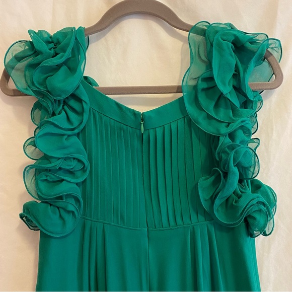 Catherine Malandrino Green Sheath Dress, Sleeveless Silk crepe lined, Size 2 - Picture 7 of 10